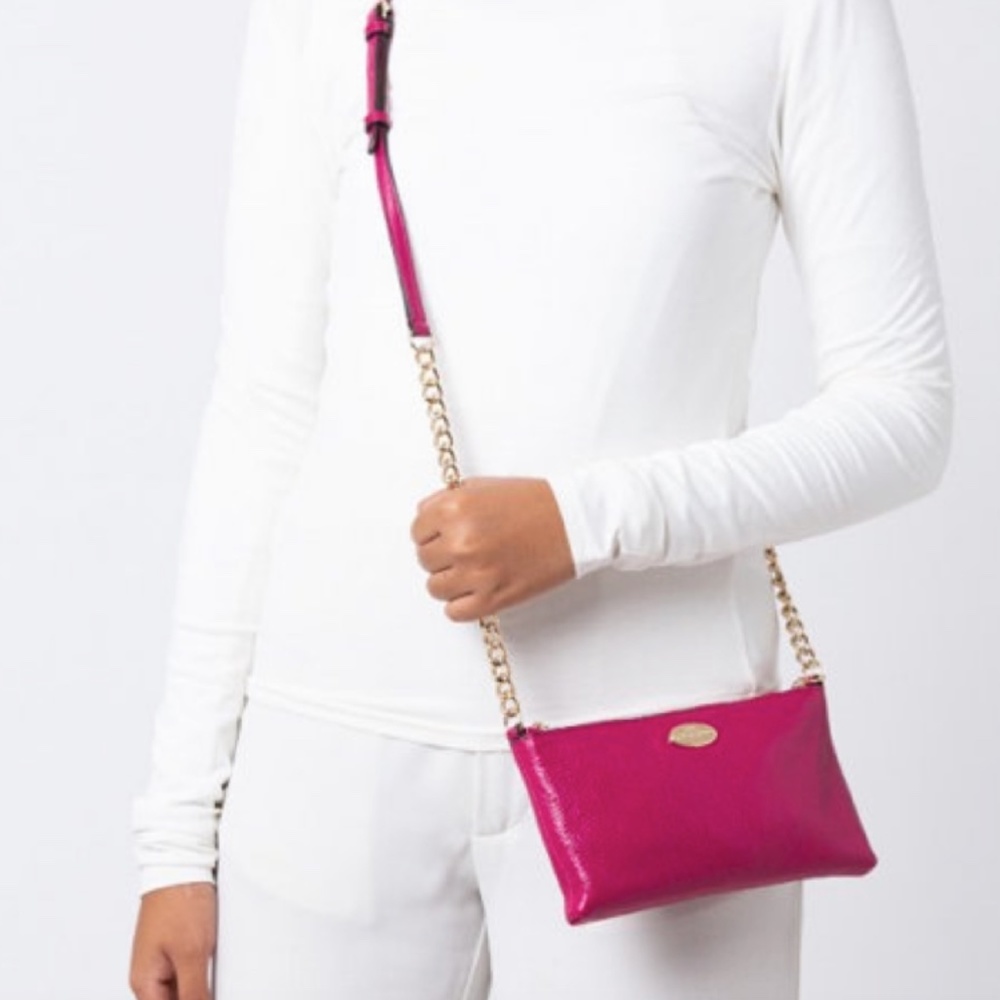 NEW Coach F52709 Pebble Leather Mini Shoulder Bag Quinn Crossbody Cranberry Purs